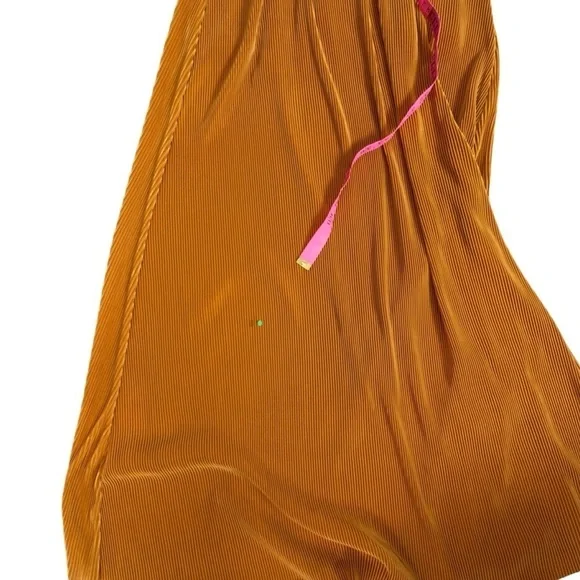 EUC Baltic Born Venus pleated maxi dress, gold mustard, size Xsmall - Picture 4 of 14